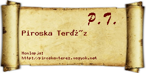 Piroska Teréz névjegykártya
