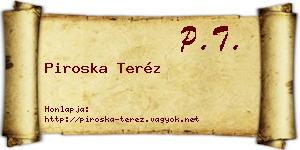Piroska Teréz névjegykártya